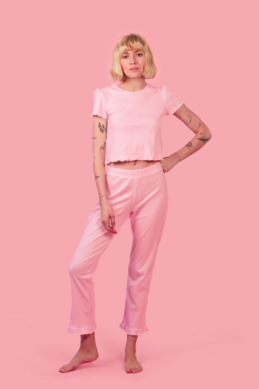 Pink Gingham- Goddess Set - Evewear